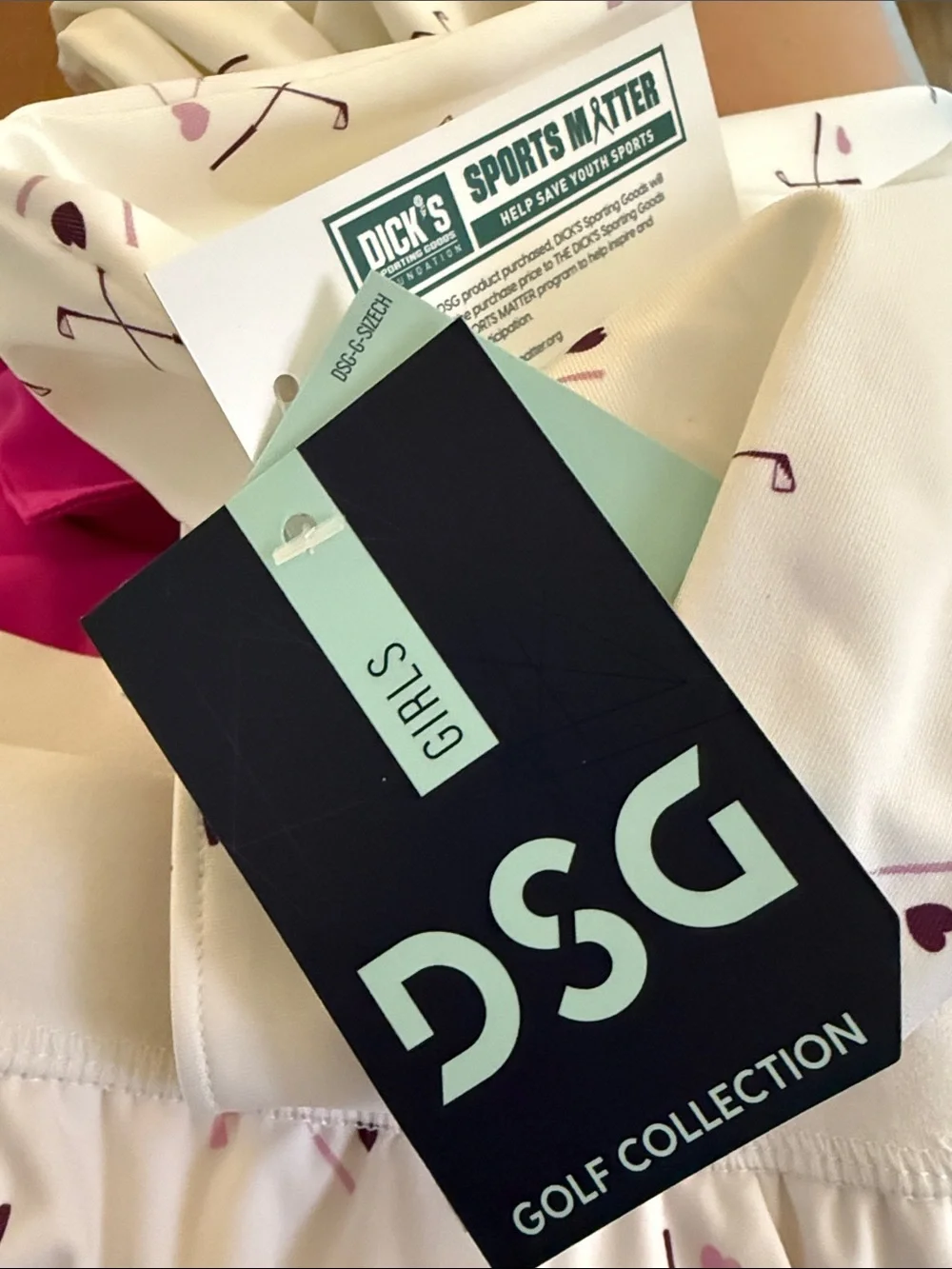 DSG GIRLS GOLF outfit medium polo and skirt and large 1/4 zip NWT